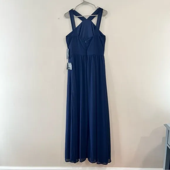 NWT Lulus Air of Romance Navy Blue‎ Maxi Dress LARGE - Image 7