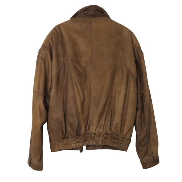 1990s Vintage Adventure Bound Originals Brown Leather Vintage Jacket Size Large - Image 4
