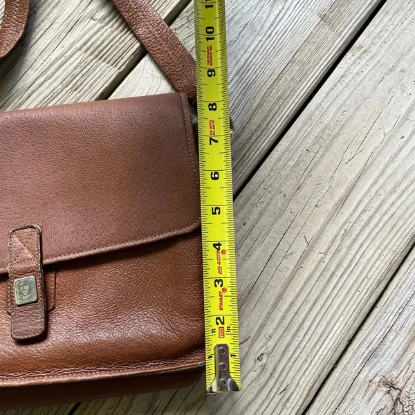 Gucci Vintage Brown Leather Messenger Crossbody Bag Est. 1970's Era - Image 4