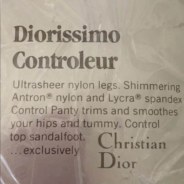 Christian Dior Control Top Pantyhose Size 1 NWT - Image 4