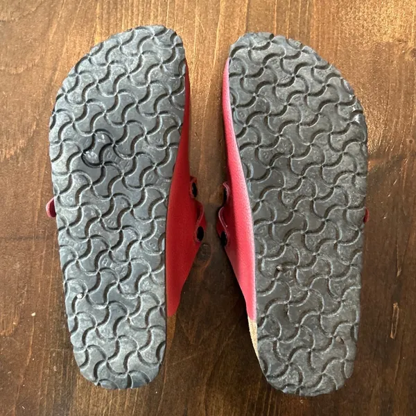 Birkenstock Camden Closed Toe Clogs W10 M8 Red Leather Double Strap Boho Comfort - Image 3