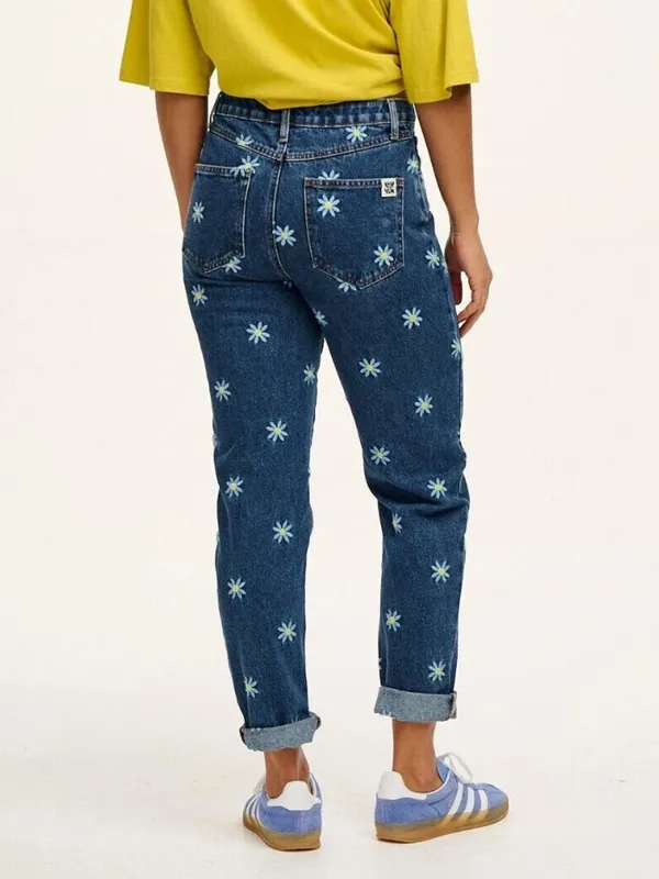 Lucy & Yak Dana Jeans Daisy Mae Embroidery Organic Cotton High Rise 80s Mom - Image 4