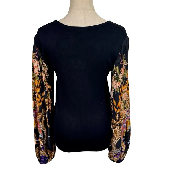 Anthropologie Blank London Bl-nk Bl^nk Printed-Sleeve Sweater Top - Image 8