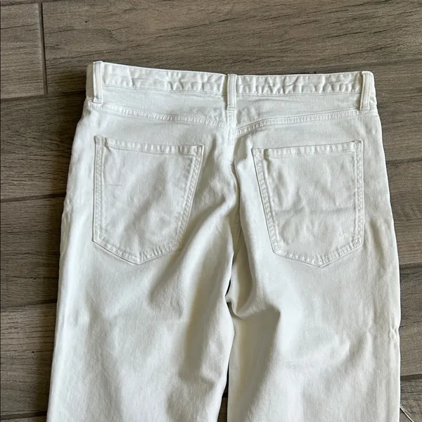 Banana Republic White Distressed Boyfriend Jeans - Image 8