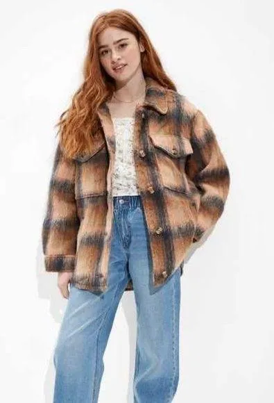 American Eagle Brushed Plaid Shacket - Image 6
