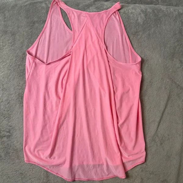 Lululemon Racerback Pleated Pink Tank Top Womens 8 Pink Curved Hem Athletic Yoga - Image 4
