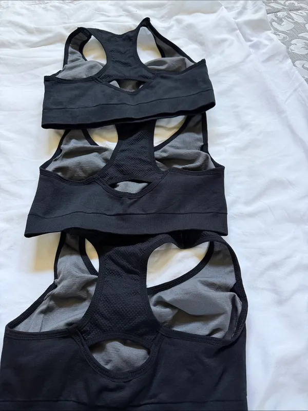 MATCH Black Seamless Racerback Sports Crop Top - Image 3