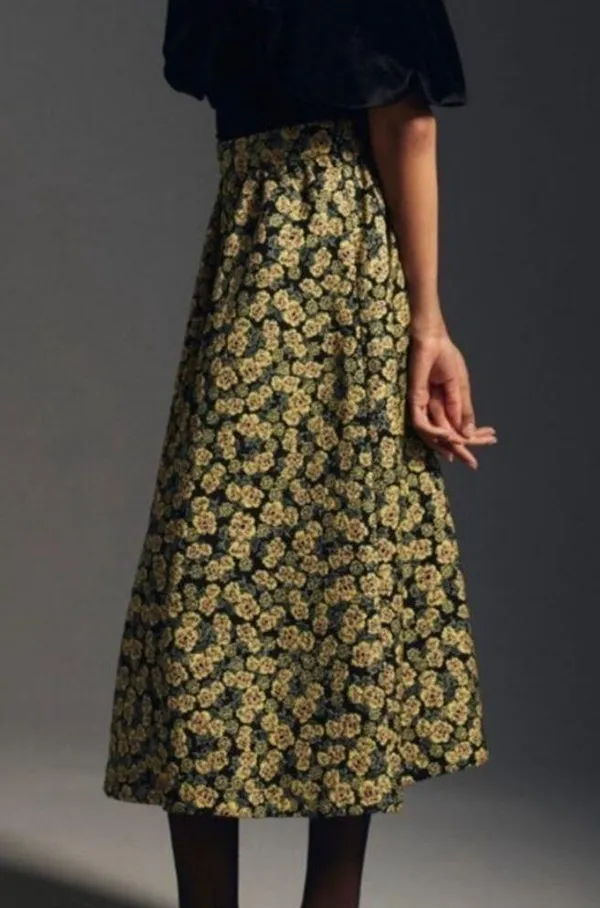 Anthropologie Maeve Brocade Maxi Skirt Size 4 - Image 2