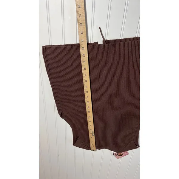Sincerely Jules Brown Ribbed Tie Front Sweater Vest NWT Medium - Image 7