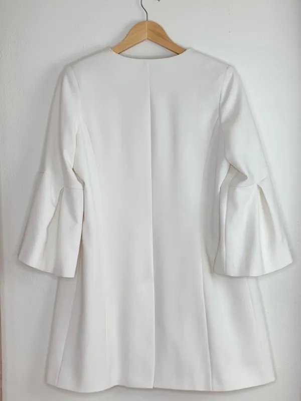 HELENE LONDON Flare Sleeve Open Jacket White L NWOT - Image 3