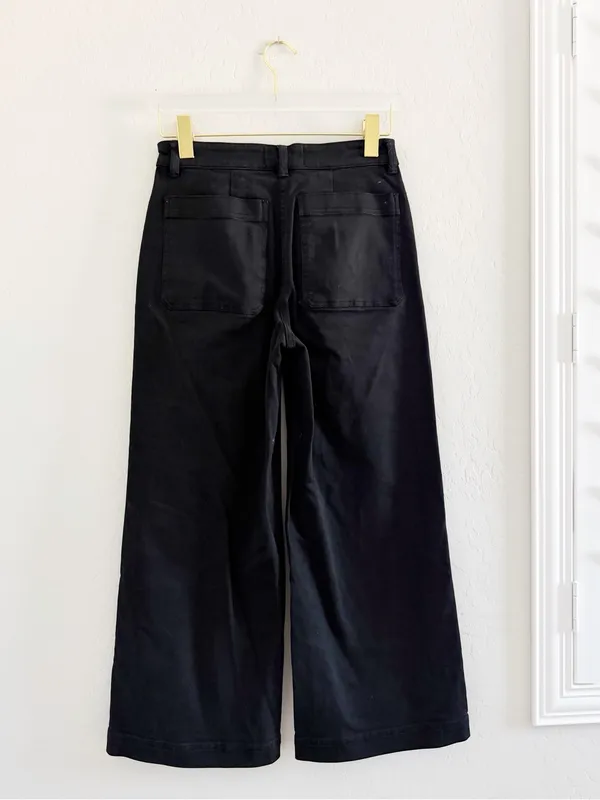 Everlane Wide Leg Cropped Black Jean Pants Size 2 - Image 7