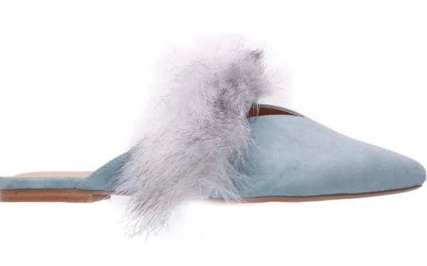 NEW Joe's Angelique Faux Fur Mule Blue 8 - Image 4