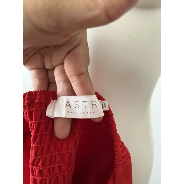Astr The Label Pleated Scarlet Red Pleated Smocked Bustier Strappy Tank Top S - Image 3