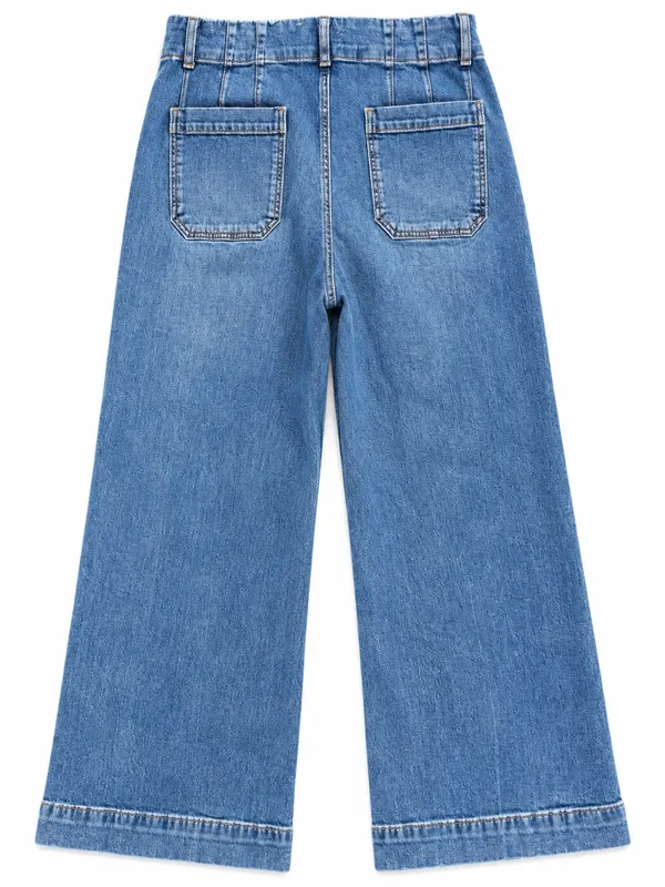 Anthropologie Pilcro Wide Leg Jeans Women 31 Blue Patch Pocket Skipper - Image 2
