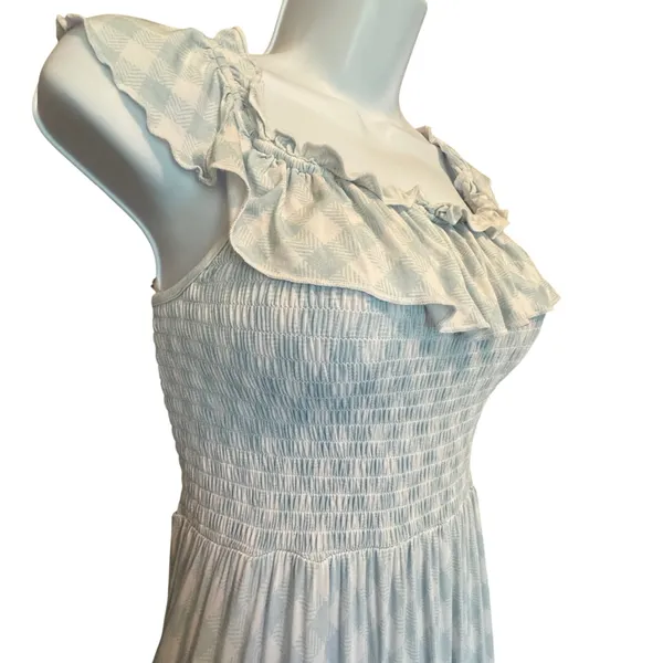 Bums & Roses Gingham Maxi Dress M Smocked Bamboo Cottagecore Tiered Cottagecore - Image 4