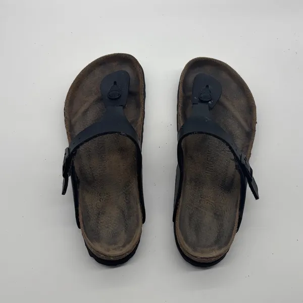 Birkenstock Gizeh Black Birko-Flor Thong Sandals Women 38 L7 M5 Made in Germany - Image 9