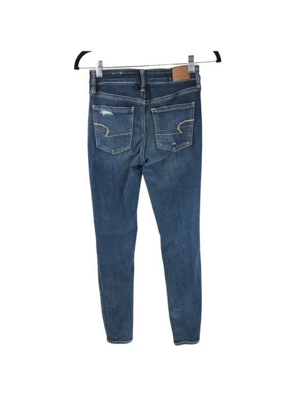 American Eagle Womens Jeans Hi-Rise Jegging Dark Wash Distressed Stretch 4 - Image 2