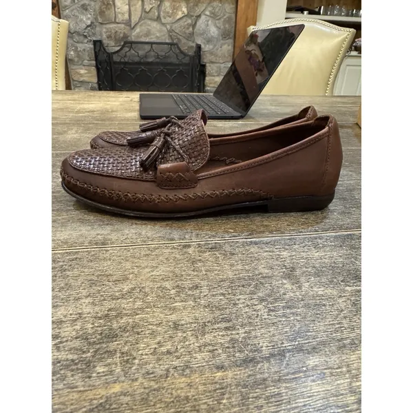 Cole‎ Haan Country Marcy Tassel Woven Brown Leather Loafers Women's Size 8.5 AA - Image 3