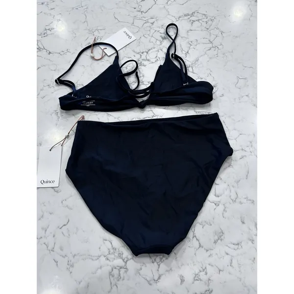 NWT Quince Black Knot Tie Bikini Top & High Rise Bottom Set Size Small - Image 2