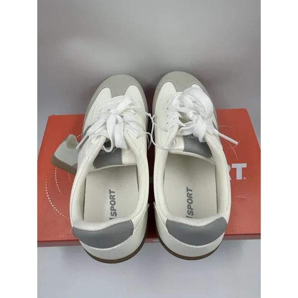 New J Sport Cecily Women’s Sneaker Suede White/Grey Low Top Shoes Size 7 US - Image 6