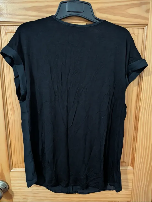 Fortune + Ivy Zara Black Crochet Trim V-Neck Blouse Size Large NWT - Image 3