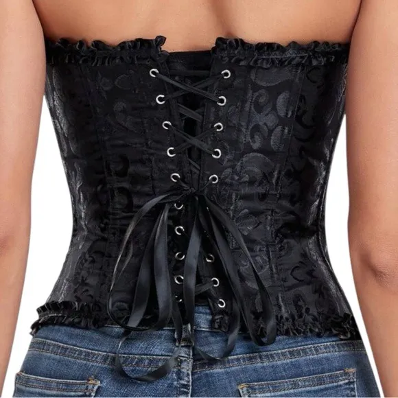 Women's Black Lace-Up Tight Body Shaper Corset - Image 3