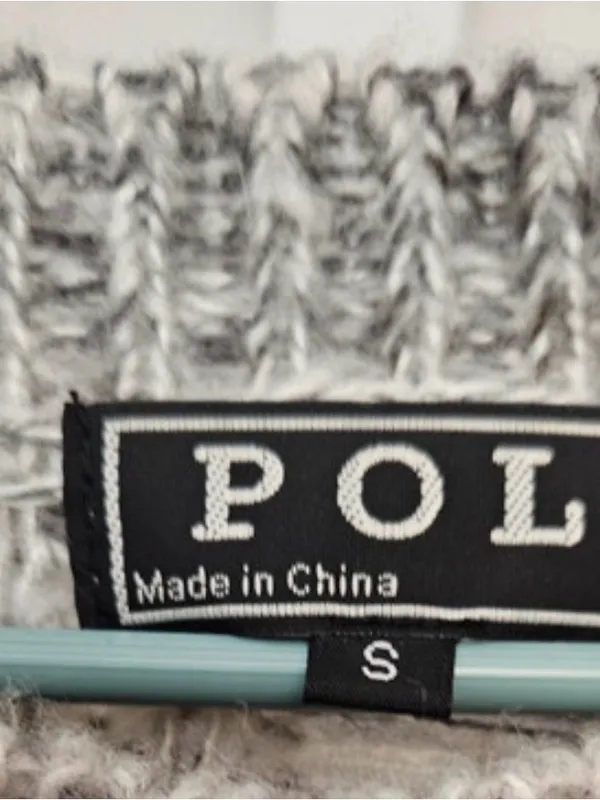 POL Marled Scoop Neck Sweater in Gray and Cream - Image 4