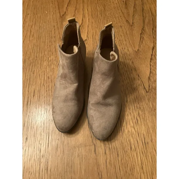 Dr. Scholl's Women’s Brown Suede Ankle Bootie Slip-On Block Heel Round Toe 7 - Image 2