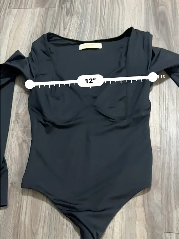 Long-Sleeve Black Underwire Bodysuit Bandeau - Image 4