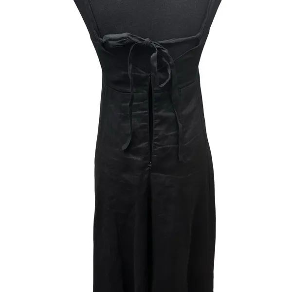 DISSH Black Linen Halter Tie Back Maxi Dress Womens Size US 8 Minimalist Coastal - Image 6