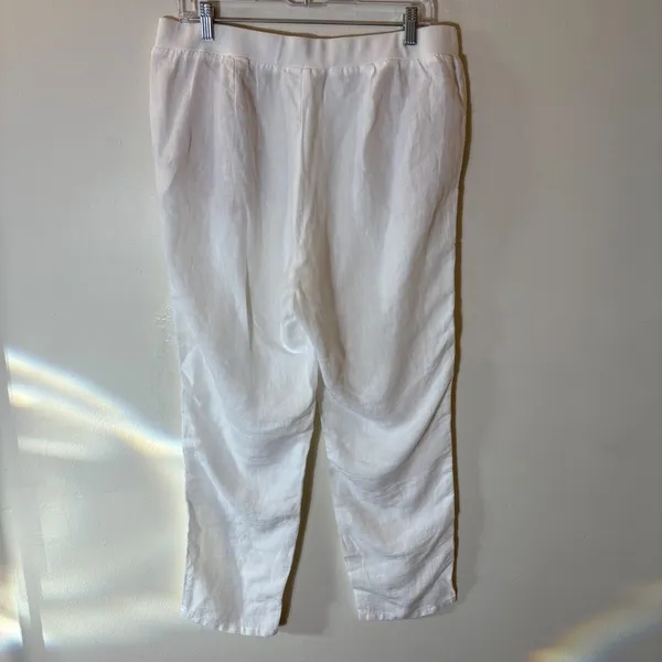J.‎ Jill Love Linen White Straight Leg Pull On Pants Size Medium - Image 5