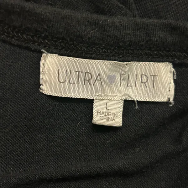 Ultra Flirt black cropped t-shirt tee Nashville Tennessee country music large - Image 4