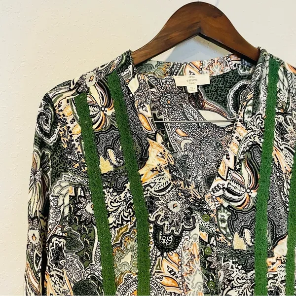 Umgee Green Paisley Floral Drop Waist Dress - Image 2