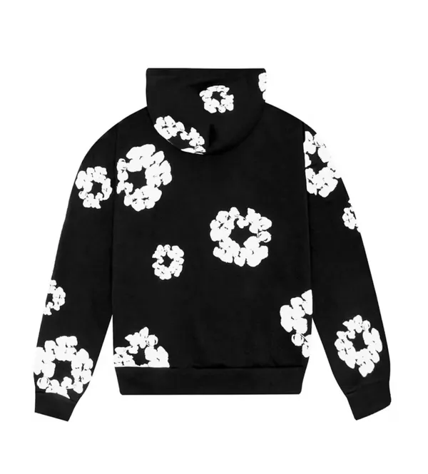 Denim Tears Black Cotton Wreath Hoodie - Image 2