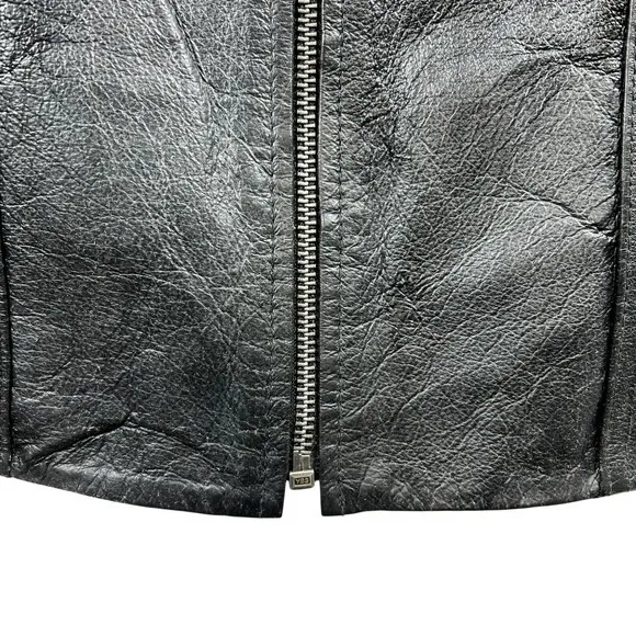 Genuine Black Leather Jacket Plus 16-18W Full Zip Lined‎ Minimalist Patina Retro - Image 14