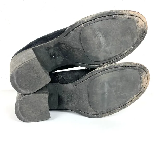 Frye Womens Nora Stud Side Zip Ankle Booties Black Suede Chunky Heel Size 7 - Image 10