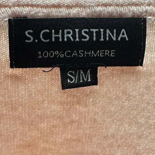 S.Christina 100% Cashmere Sweater Sparkle Star Love Pink Silver Yellow Small/Med - Image 6