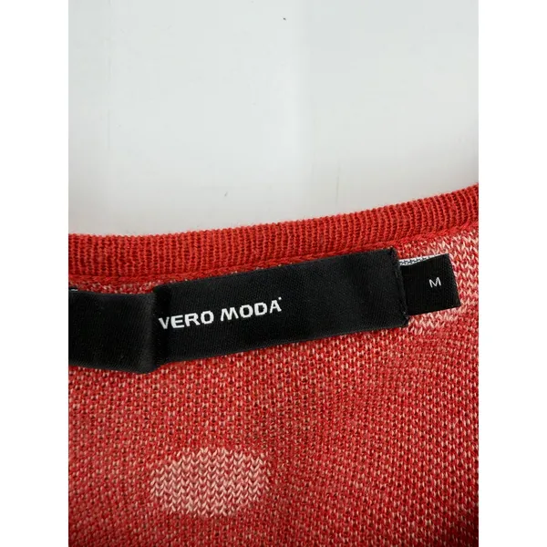Vero Moda Dotty Sweater Womens M Spice Red Polka Dot Oversized Boatneck Retro - Image 2