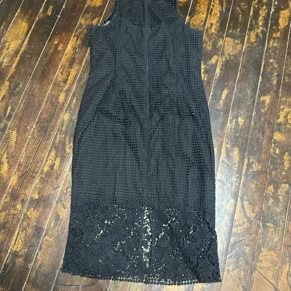 White House Black Market business casual black lace 14 dress - Image 2