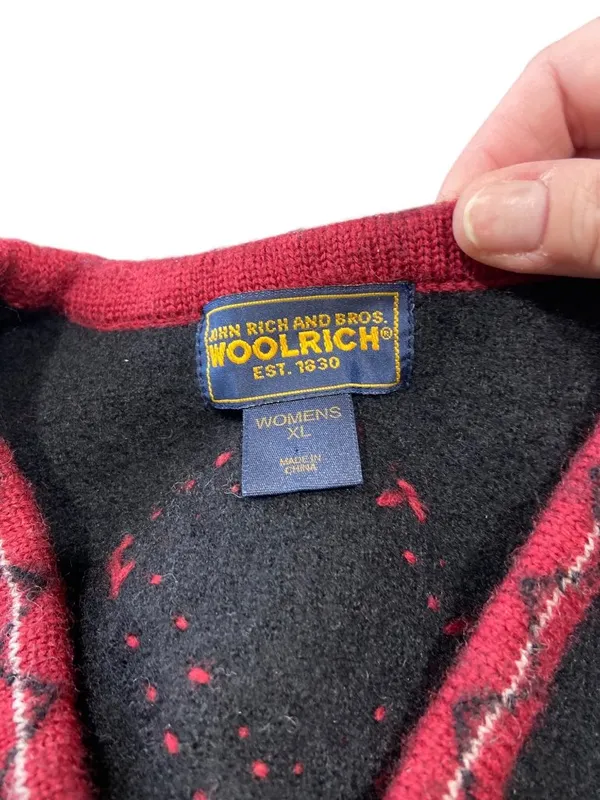 Woolrich Vintage Wool Christmas Sweater Black Size XL Grandmacore Party Holiday - Image 3