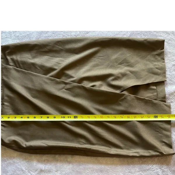 Talbots Marrotto Brown 99% Wool Sleeveless Wrap Front Sheath Dress 2 NEW - Image 9