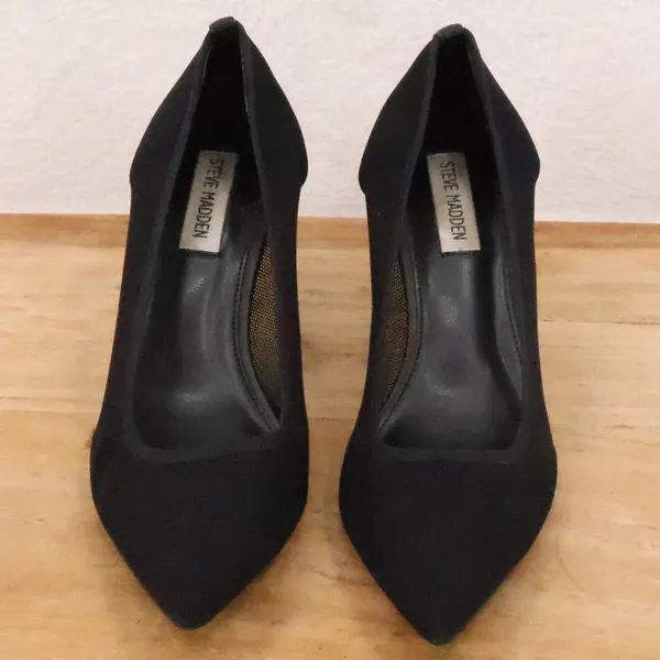 Steve Madden Black Mesh Pointed‎ Toe Stiletto Pumps Womens Career Size 8.5Heels - Image 9