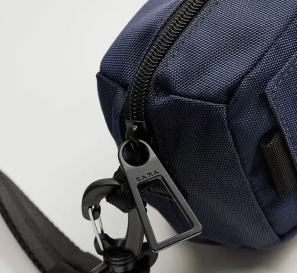 Zara Blue Mini Nylon Messenger/Crossbody Bag - Image 3