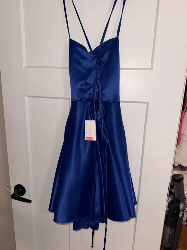 B. Darlin blue satin hoco dress - Image 2