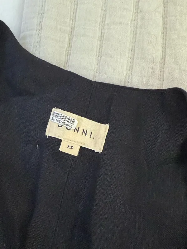 Linen vest Black Size XS - Image 2