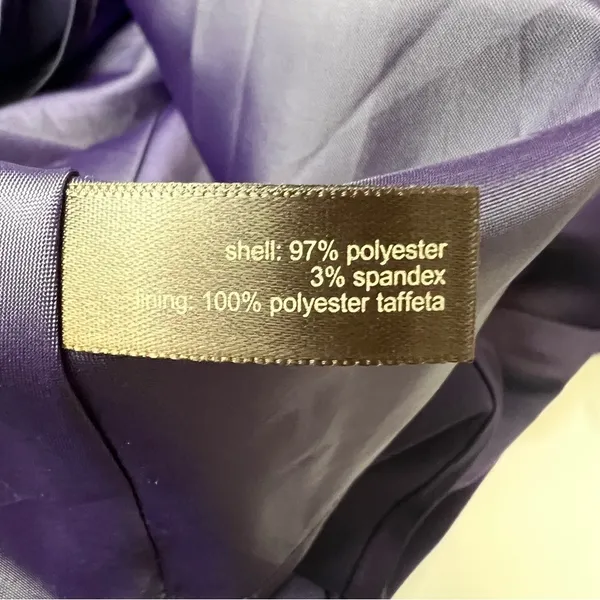 The Limited Purple One Shoulder Rosette Satin Cocktail Dress Size 6 - Image 5