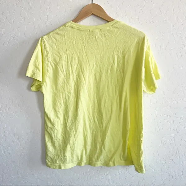 Agolde Rena Supima Cotton Crew Neck Easy T-Shirt Yellow - Image 3