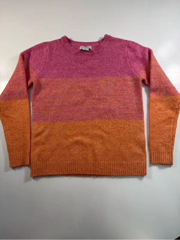 cupcakes & cashmere Pink to Orange Ombre Crewneck Sweater - Image 2