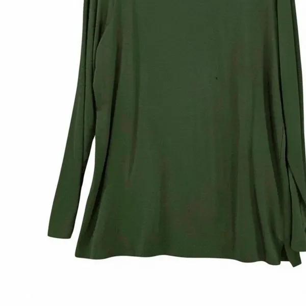 Belle by Kim Gravel Mock Neck‎ Tunic Large Olive Green Soft Flowy Layering Basic - Image 5