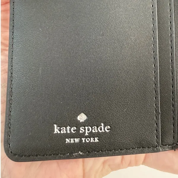 Kate Spade Staci Slim Bifold Wallet Nimbus Grey Colorblock‎ Saffiano Leather NEW - Image 6